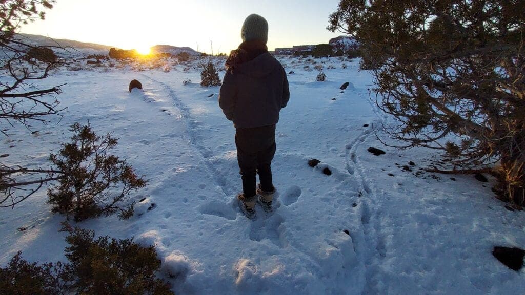 Chloe viewing sunset in Torrey, UT